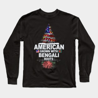 Christmas Tree  American Grown With Bengali Roots - Gift for Bengali From Bangladesh Long Sleeve T-Shirt